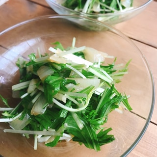 水菜と玉ねぎのサラダ